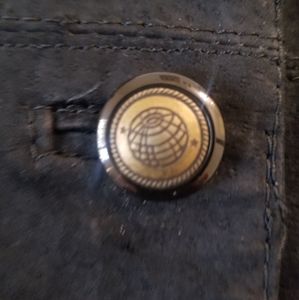 Sag Harbor Womens 3 Button Black Leather Vest Size Large.